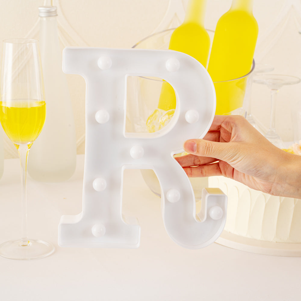 Illumify White LED Marquee Letter R Sign - 8 3/4