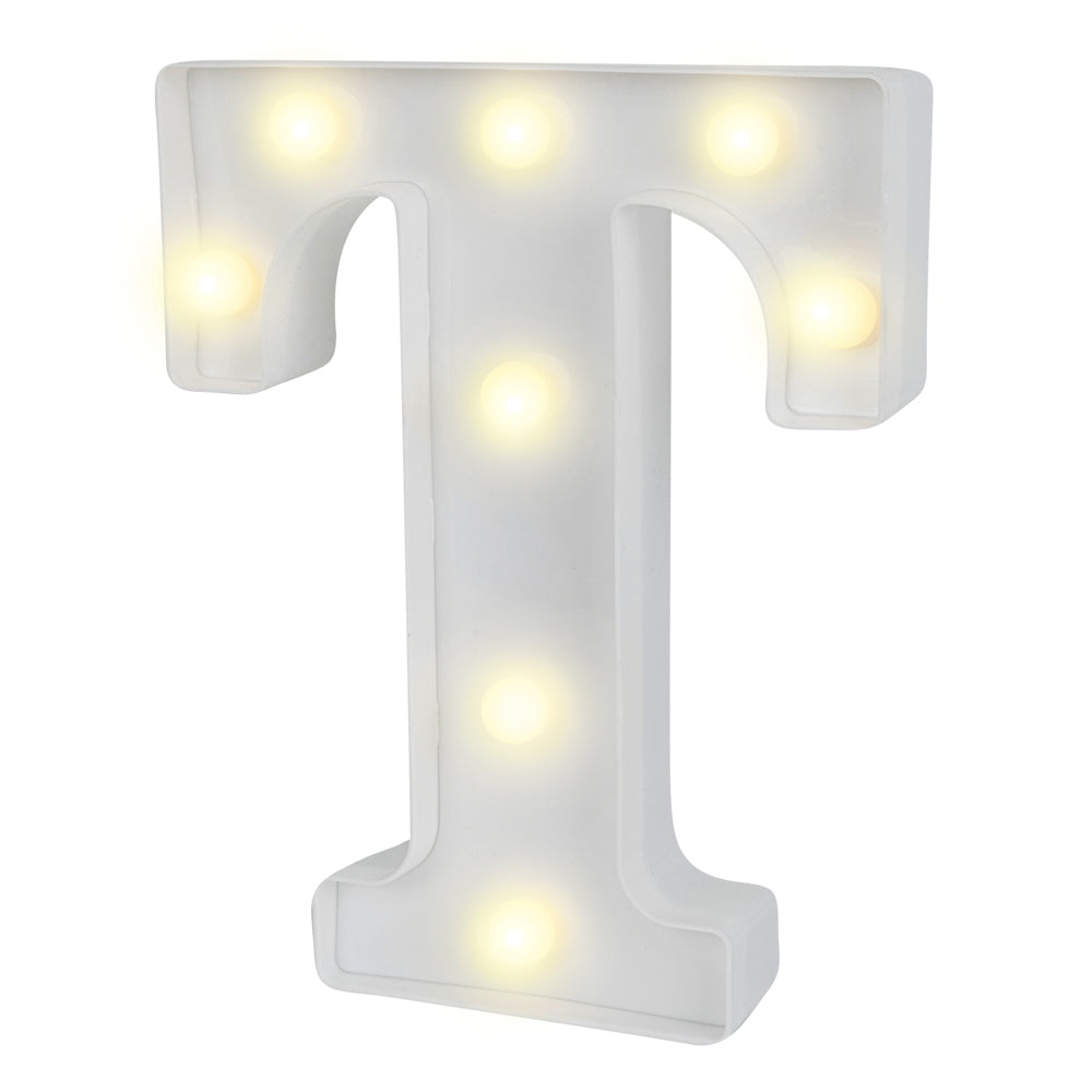 Illumify White LED Marquee Letter T Sign - 8 3/4