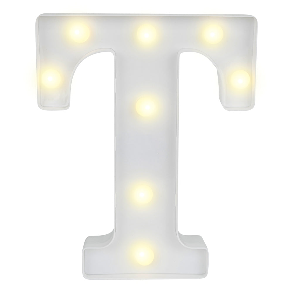 Illumify White LED Marquee Letter T Sign - 8 3/4