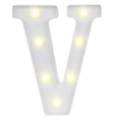 Illumify White LED Marquee Letter V Sign - 8 3/4