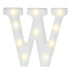 Illumify White LED Marquee Letter W Sign - 8 3/4