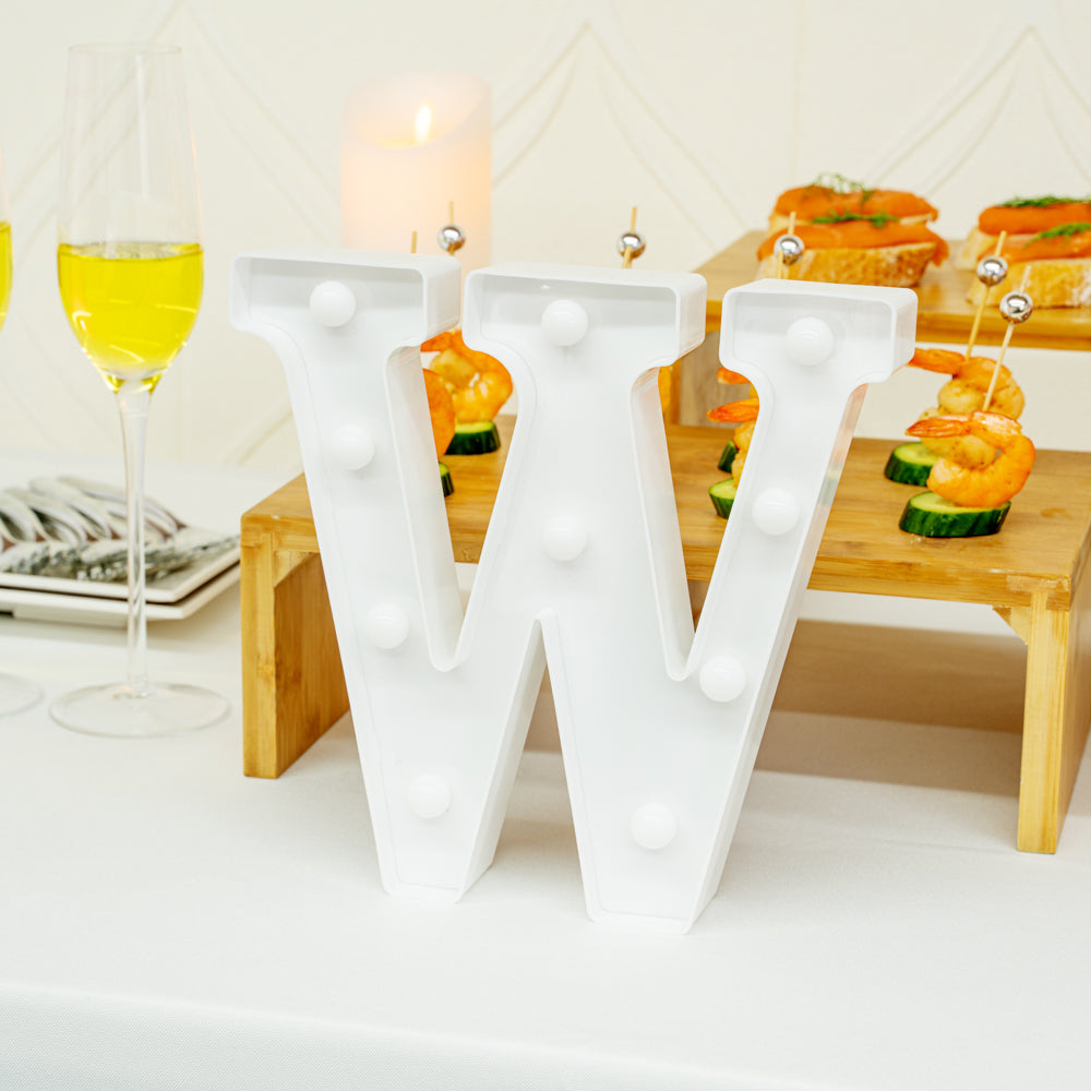 Illumify White LED Marquee Letter W Sign - 8 3/4
