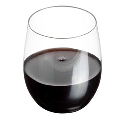 Bev Tek 12 oz Clear Plastic Stemless Wine Glass - 3 1/4