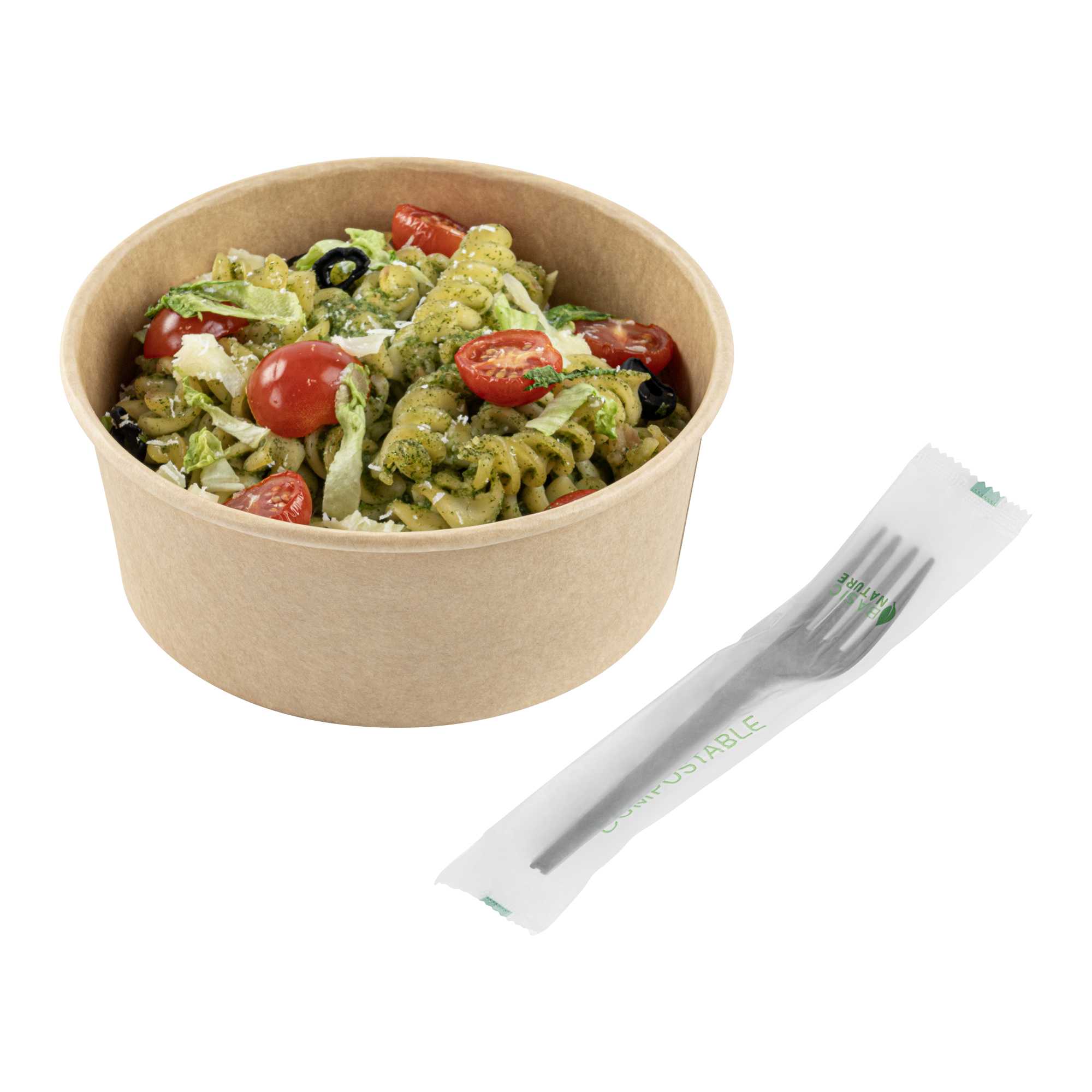 Basic Nature Black CPLA Plastic Fork - Compostable Wrapper, Heat ...