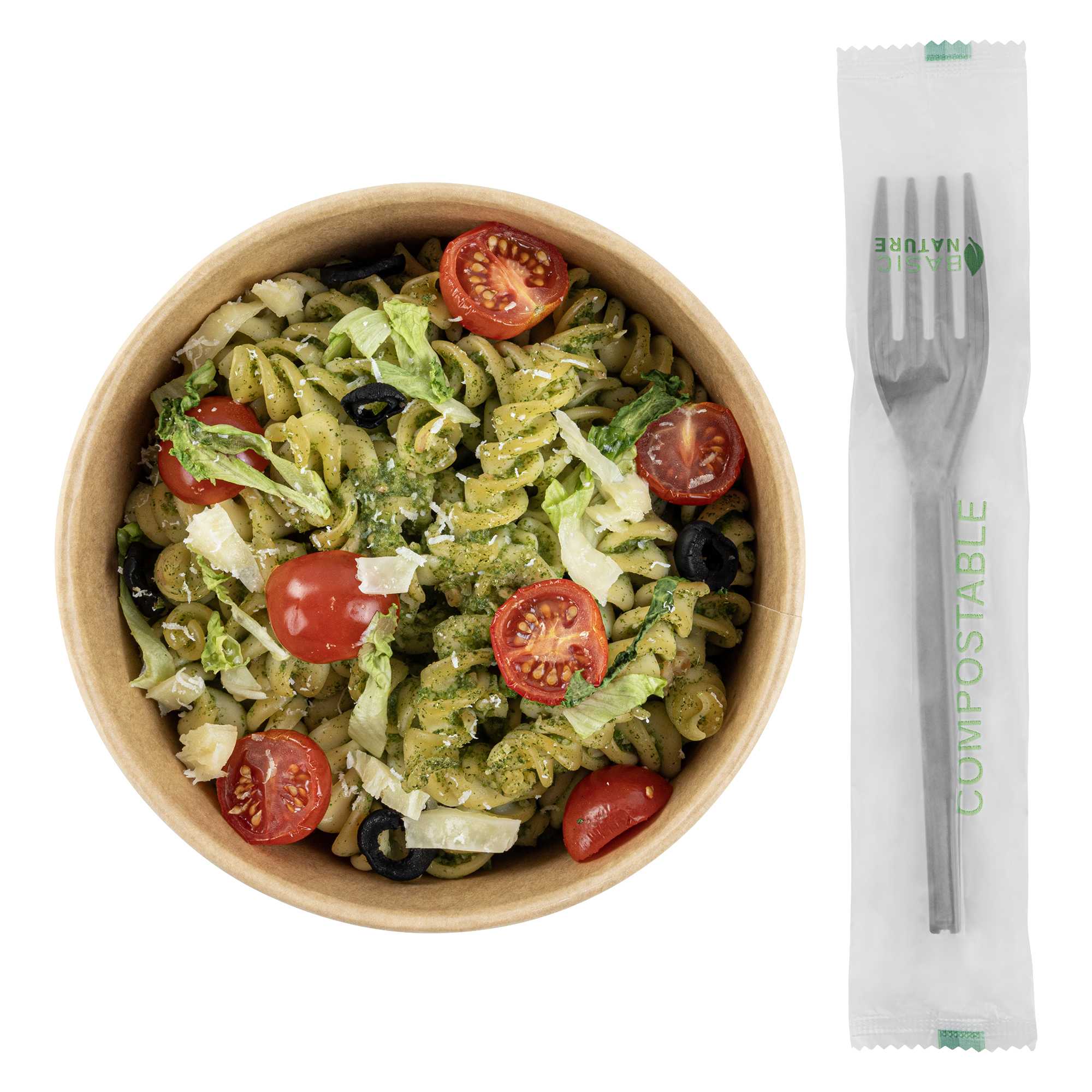 Basic Nature Black CPLA Plastic Fork - Compostable Wrapper, Heat ...
