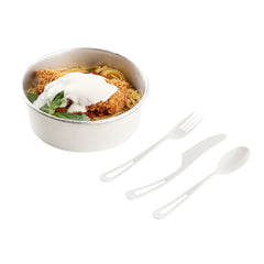 Basic Nature White CPLA Plastic Cutlery Set - Heat-Resistant, Compostable - 7 1/2