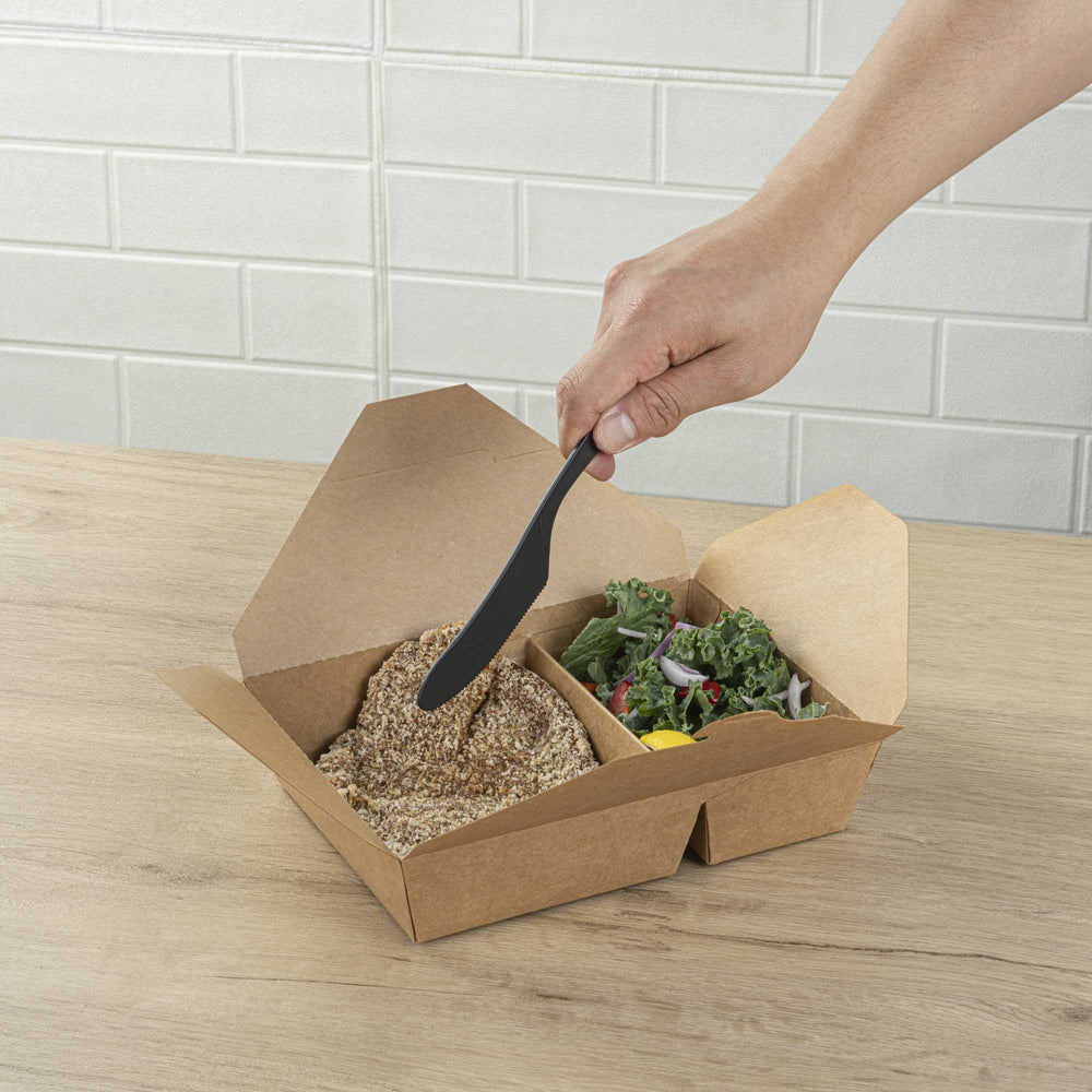 Basic Nature Black CPLA Plastic Knife - Compostable Wrapper, Heat ...