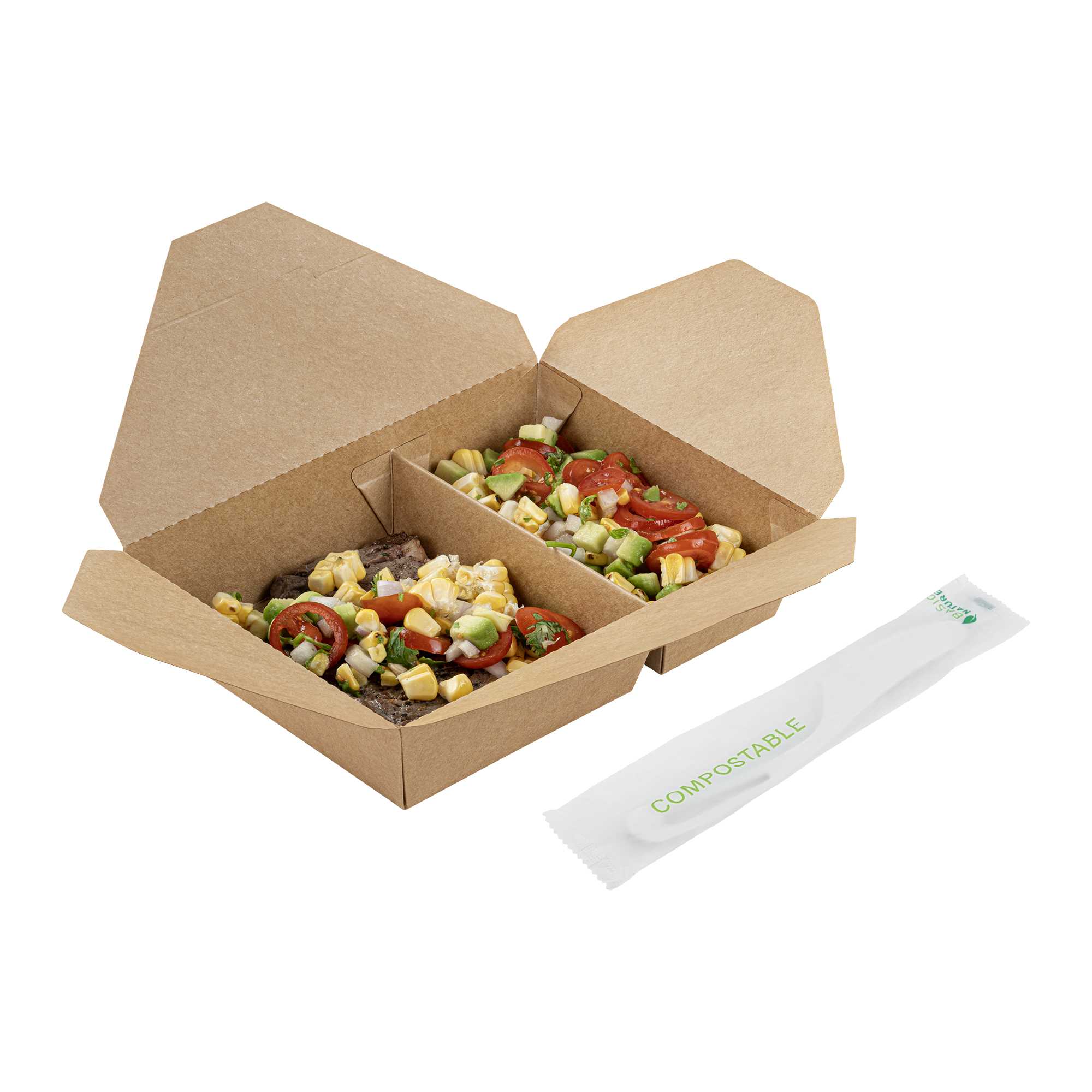 Basic Nature White CPLA Plastic Knife - Compostable Wrapper, Heat ...