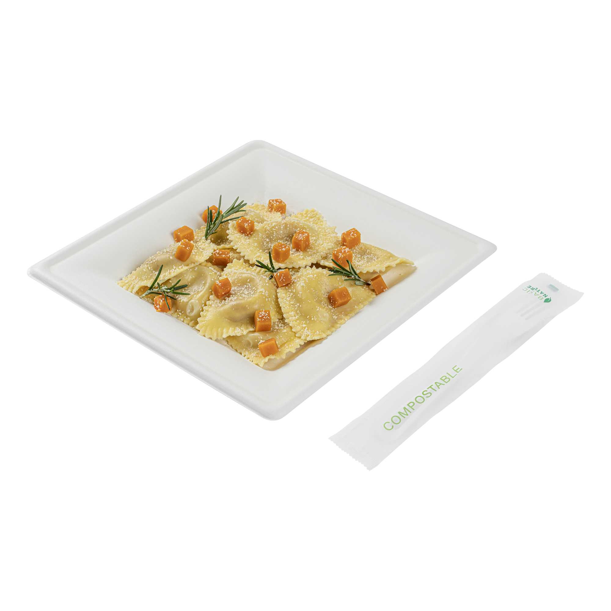 Basic Nature White CPLA Plastic Fork - Compostable Wrapper, Heat-Resistant - 7 1/2" - 500 count box