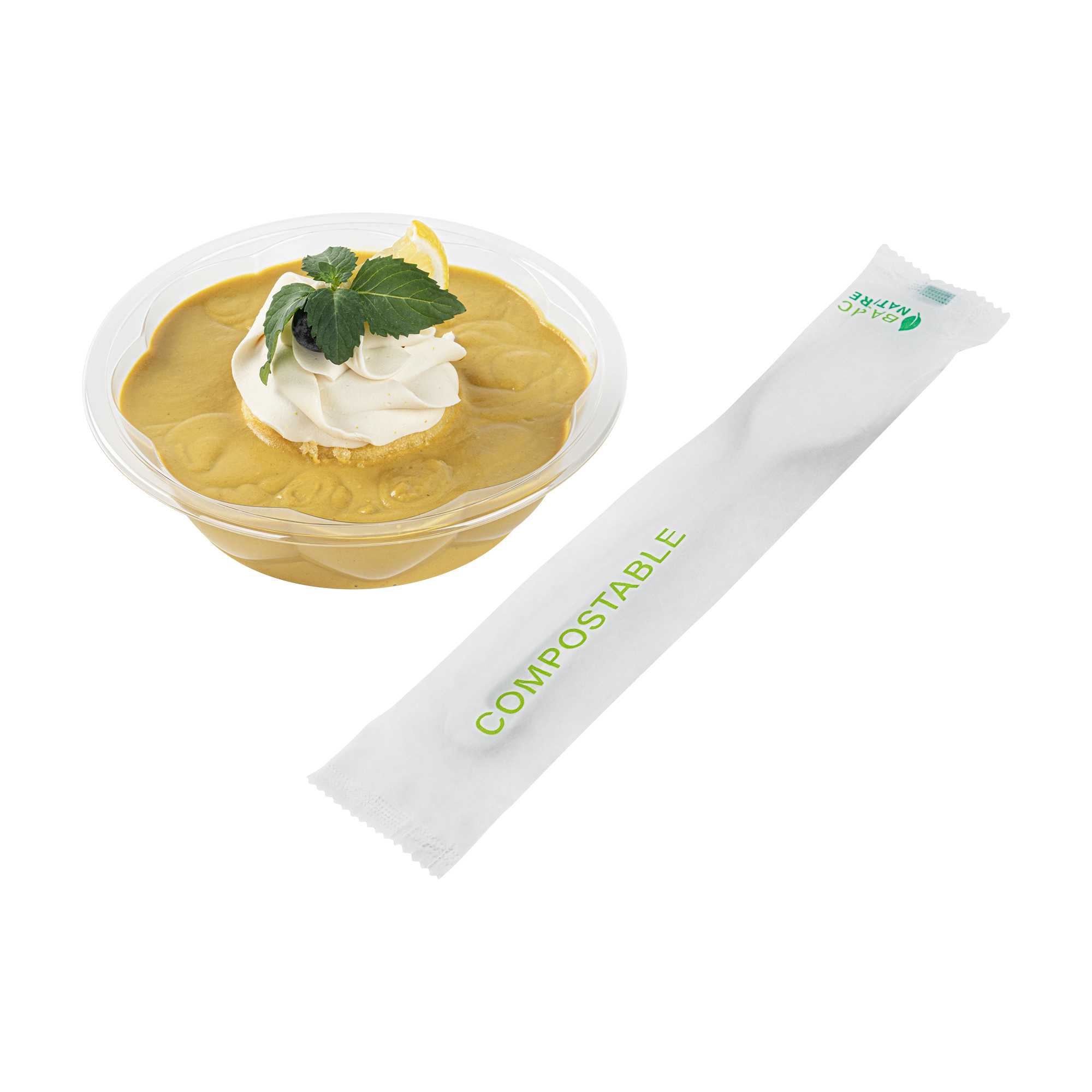 Basic Nature White CPLA Plastic Spoon - Compostable Wrapper, Heat-Resistant - 7 1/2" - 500 count box