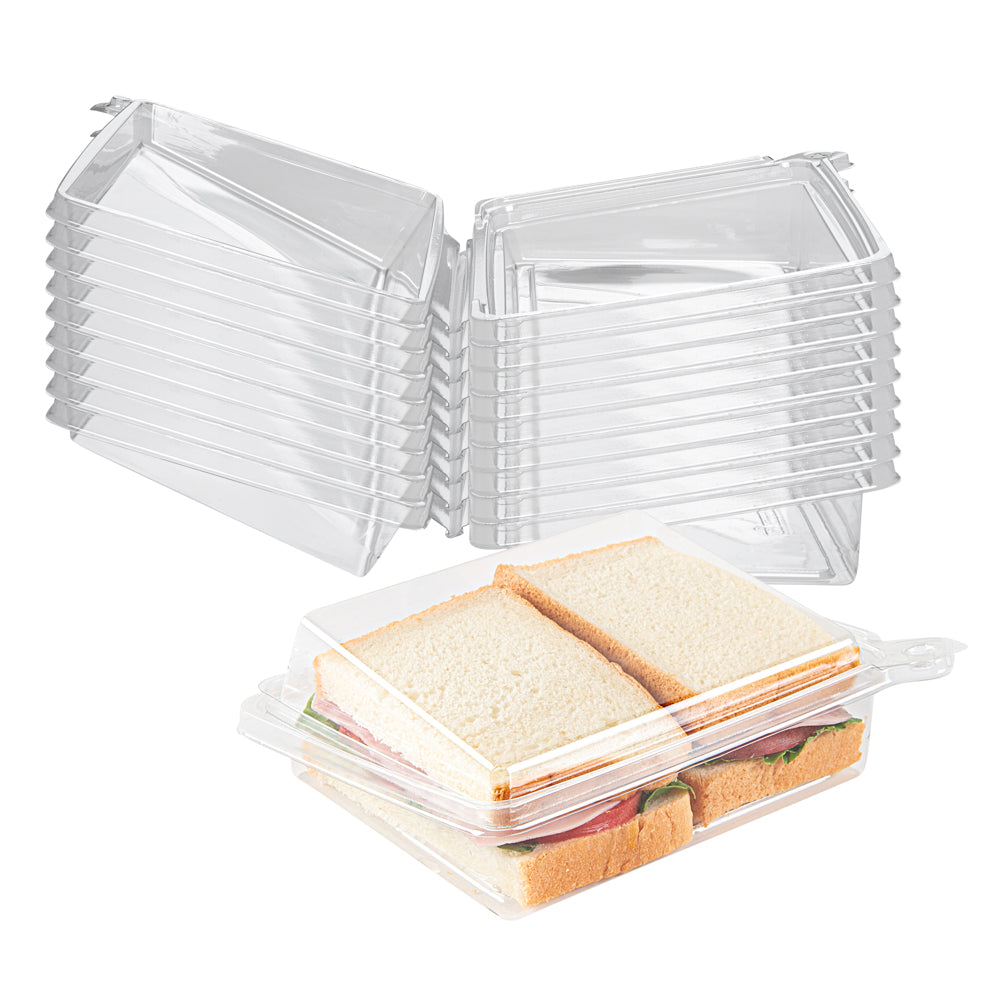 Tamper Tek Rectangle Clear Plastic Sandwich / Pinwheel Container - with ...