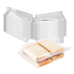Tamper Tek Rectangle Clear Plastic Sandwich / Pinwheel Container - with Lid, Tamper-Evident - 6 3/4