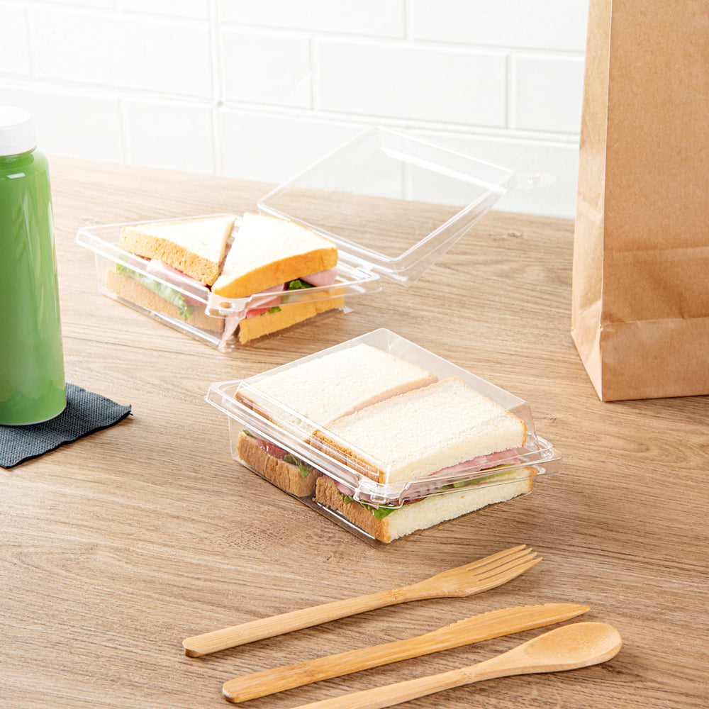 Tamper Tek Rectangle Clear Plastic Sandwich / Pinwheel Container - with ...