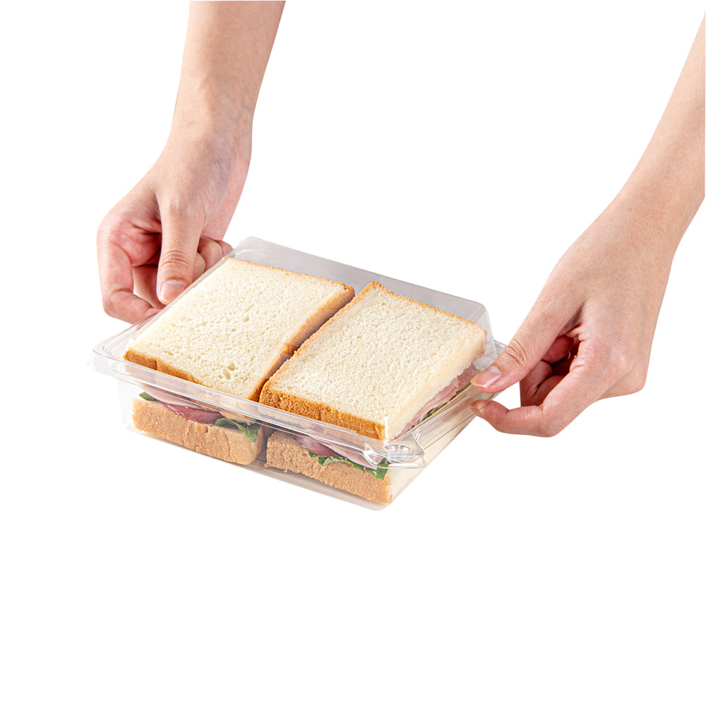 Tamper Tek Rectangle Clear Plastic Sandwich / Pinwheel Container - with ...
