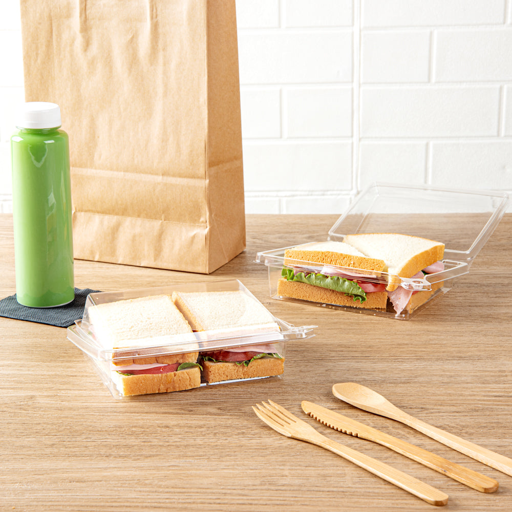 Tamper Tek Rectangle Clear Plastic Sandwich / Pinwheel Container - with ...