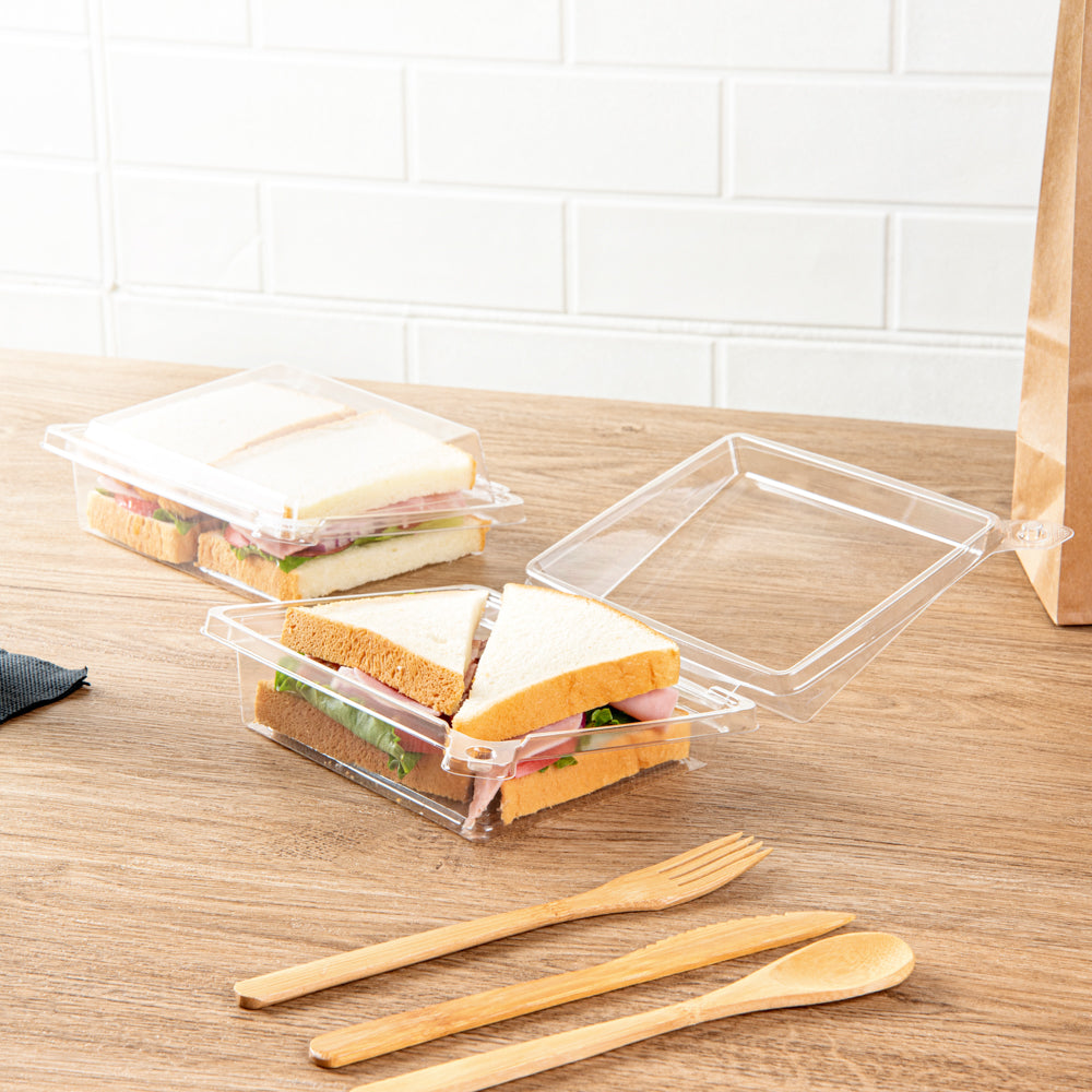 Tamper Tek Rectangle Clear Plastic Sandwich / Pinwheel Container - with ...