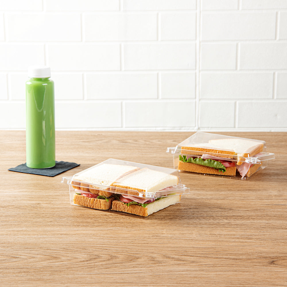 Tamper Tek Rectangle Clear Plastic Sandwich / Pinwheel Container - with ...
