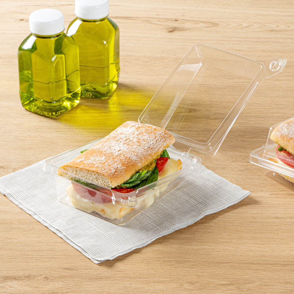 Container Sandwich Rectangular Tamper Tek Rectangle Clear Plastic Sandwich Container - with Lid ...