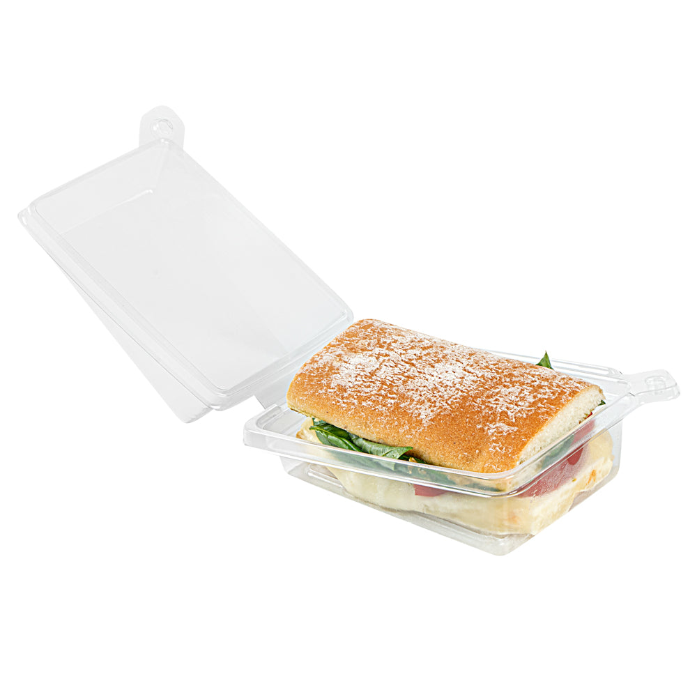 Tamper Tek Rectangle Clear Plastic Sandwich Container - with Lid ...