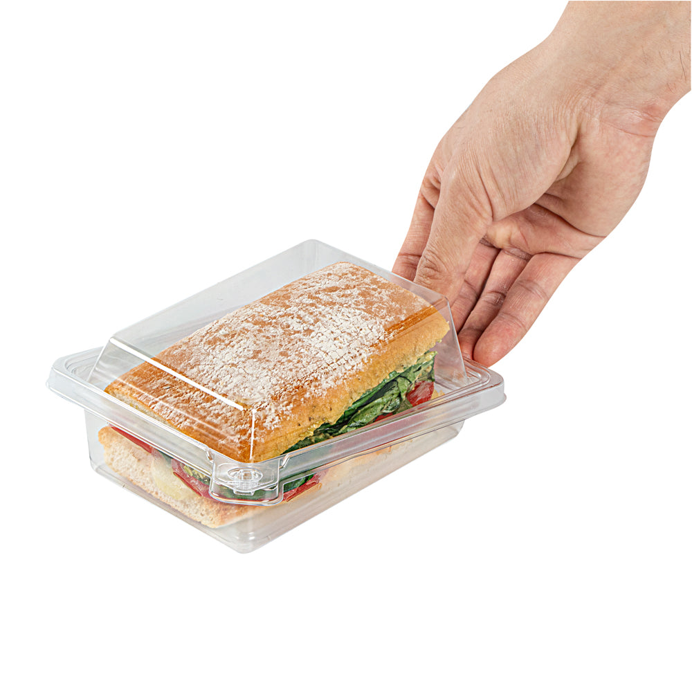 Tamper Tek Rectangle Clear Plastic Sandwich Container - with Lid ...