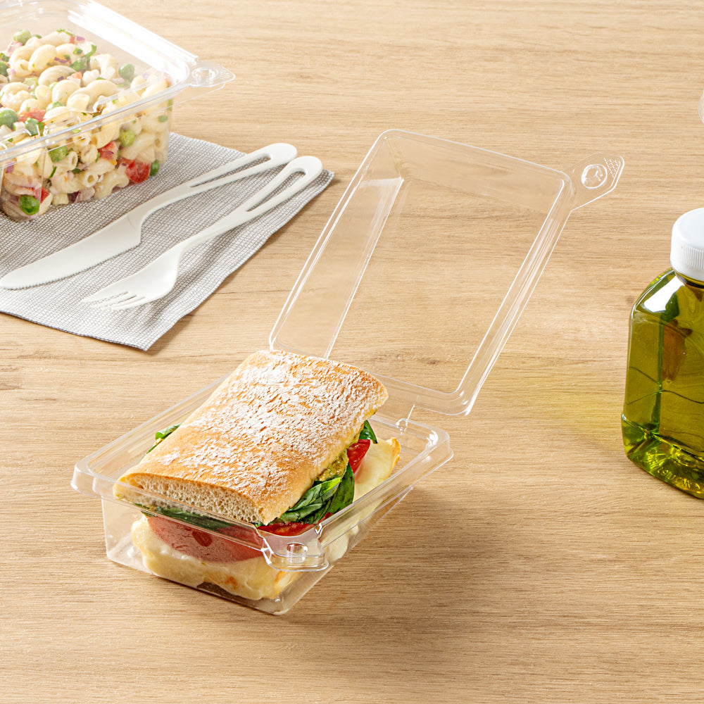Container Sandwich Rectangular Tamper Tek Rectangle Clear Plastic Sandwich Container - with Lid ...