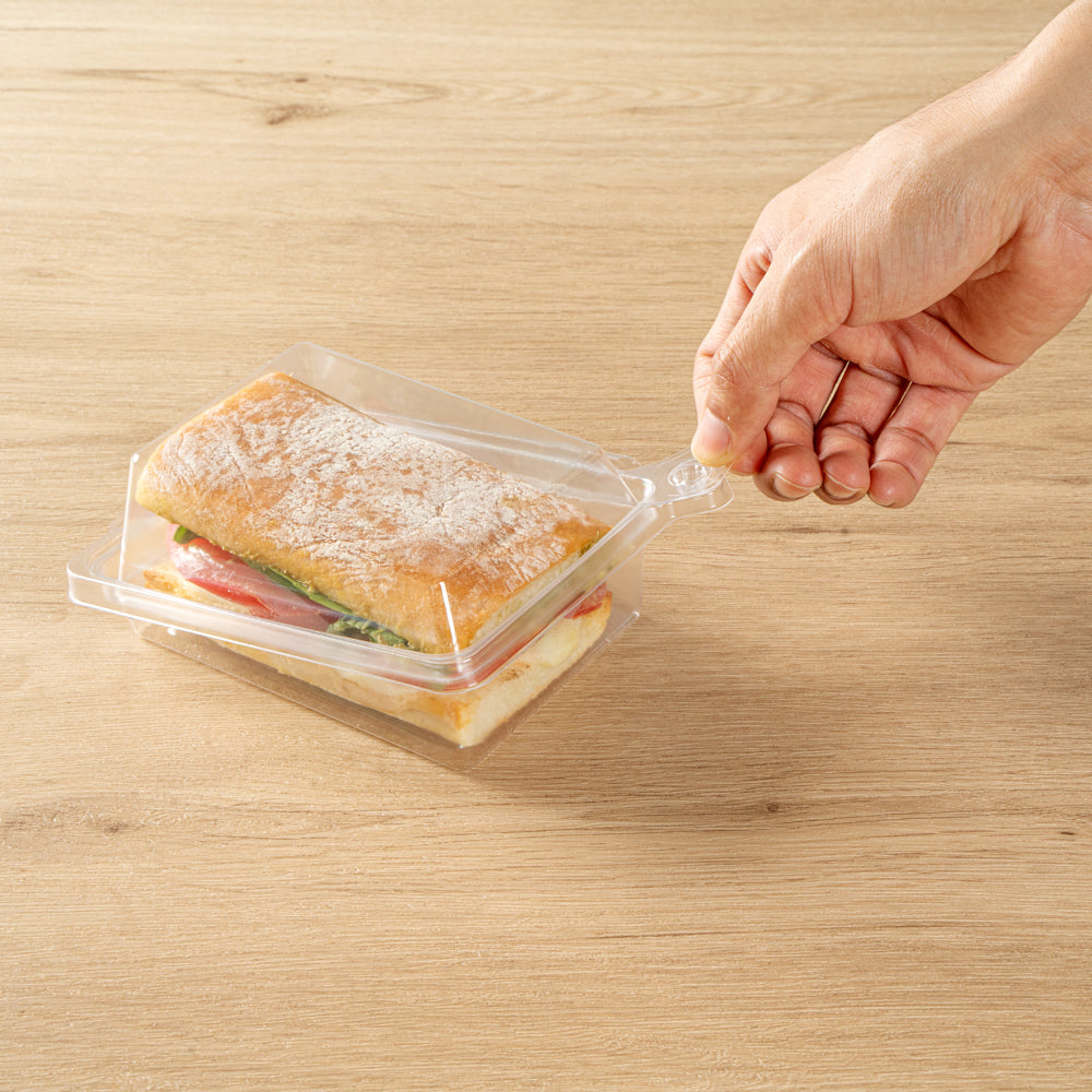 Container Sandwich Rectangular Tamper Tek Rectangle Clear Plastic Sandwich Container - with Lid ...