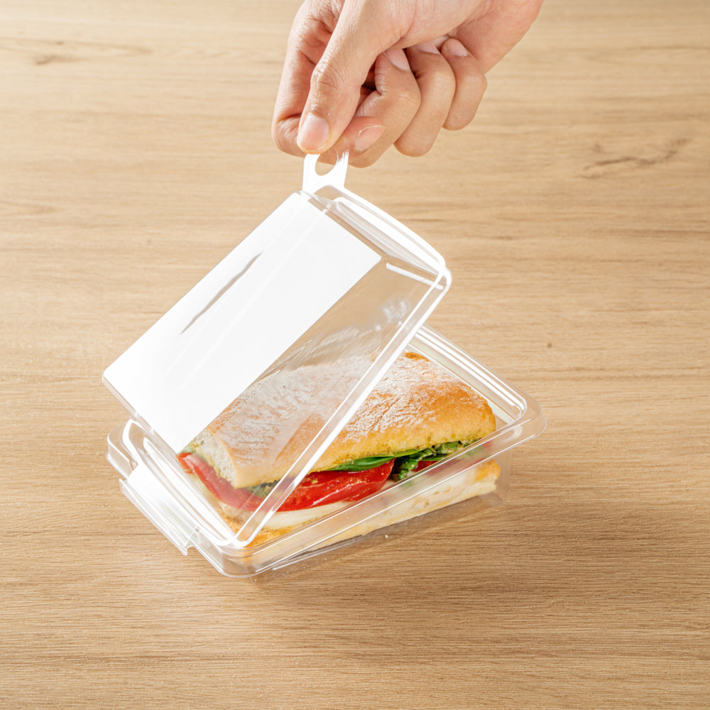 Container Sandwich Rectangular Tamper Tek Rectangle Clear Plastic Sandwich Container - with Lid ...