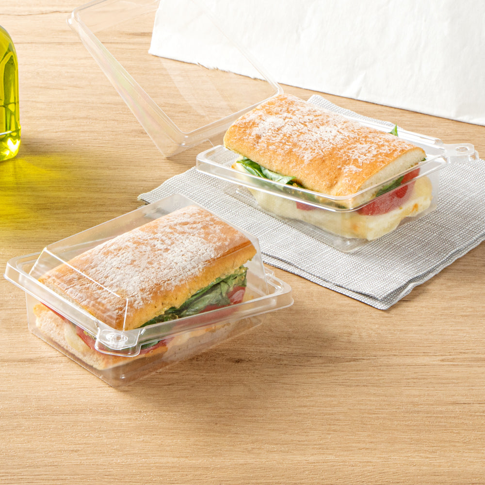 Tamper Tek Rectangle Clear Plastic Sandwich Container - with Lid ...