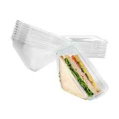Tamper Tek Triangle Clear Plastic Sandwich Container - with Lid, Tamper-Evident - 7 1/4