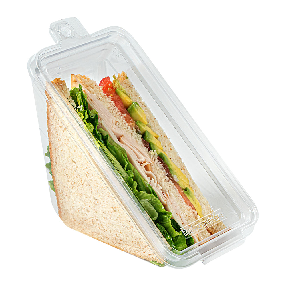 Tamper Tek Triangle Clear Plastic Sandwich Container - with Lid, Tamper ...