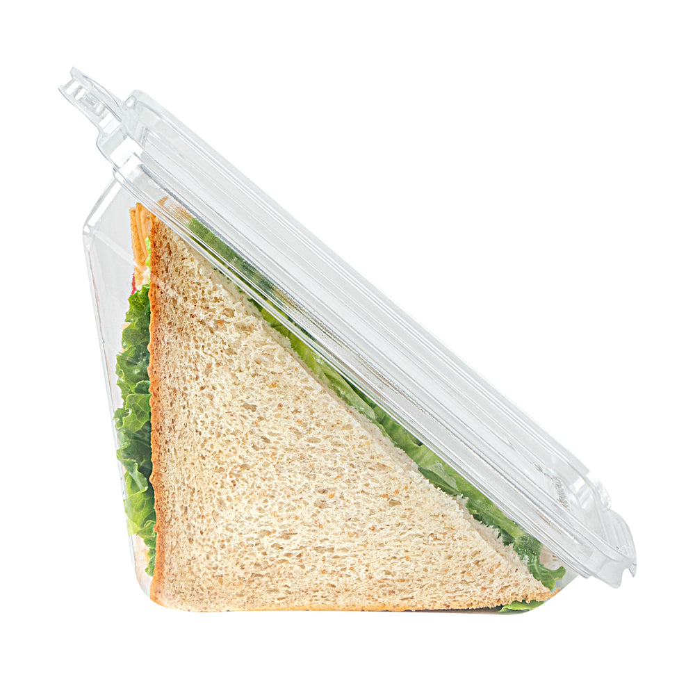 Tamper Tek Triangle Clear Plastic Sandwich Container - with Lid, Tamper ...