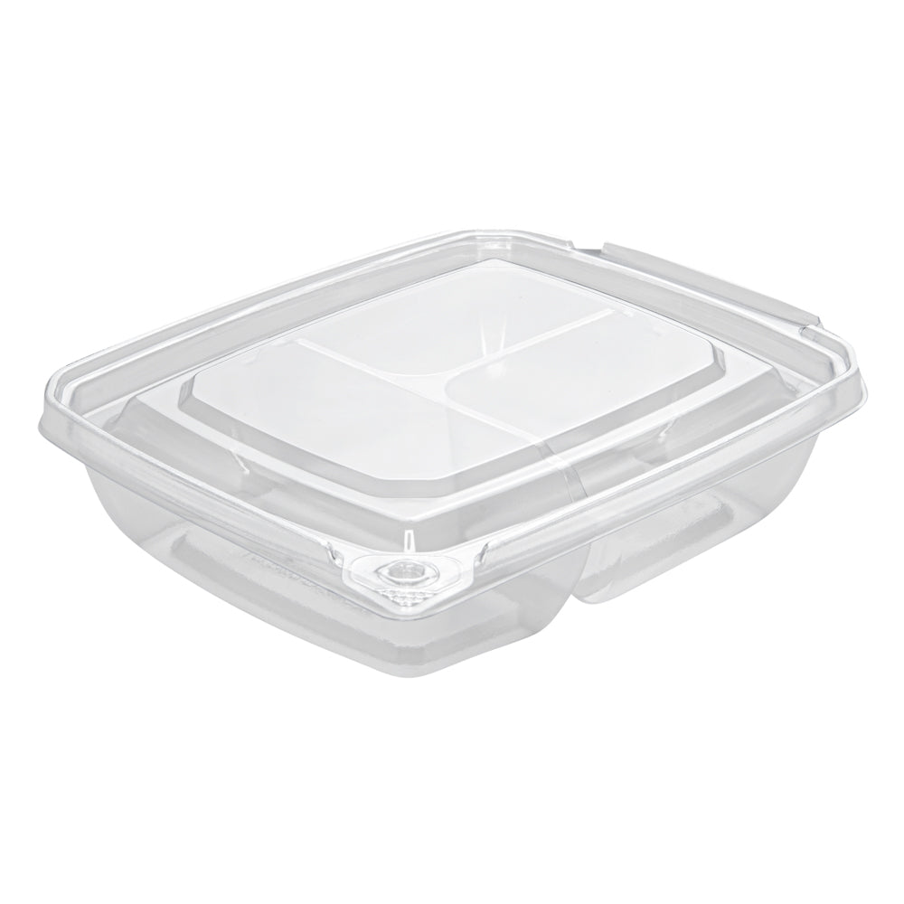 Tamper Tek 11 oz Rectangle Clear Plastic Container - with Lid, Tamper ...