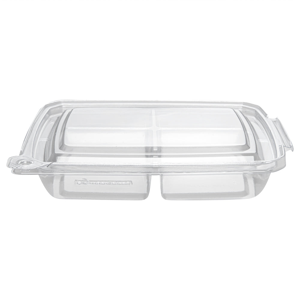Tamper Tek 13 oz Rectangle Clear Plastic Container - with Lid, Tamper ...