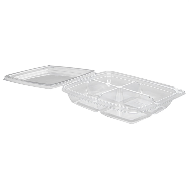 Tamper Tek 13 oz Rectangle Clear Plastic Container - with Lid
