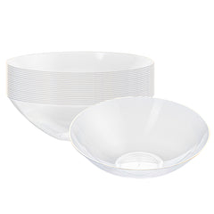 Moderna 16 oz Round Clear Plastic Gold-Rimmed Bowl - 7
