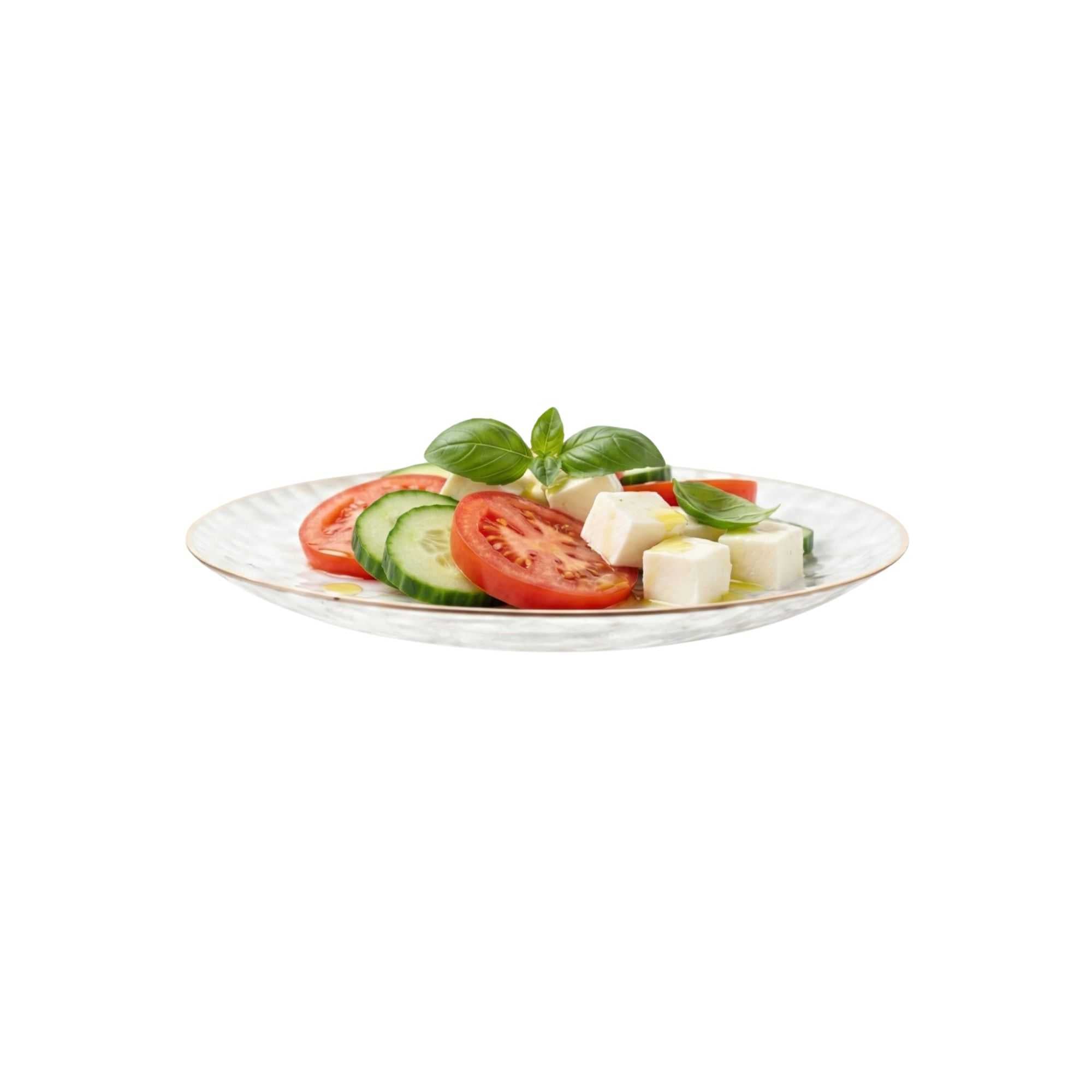 Moderna Round Clear Plastic Gold-Rimmed Plate - Hammered - 7" x 7" x 1/2" - 200 count box