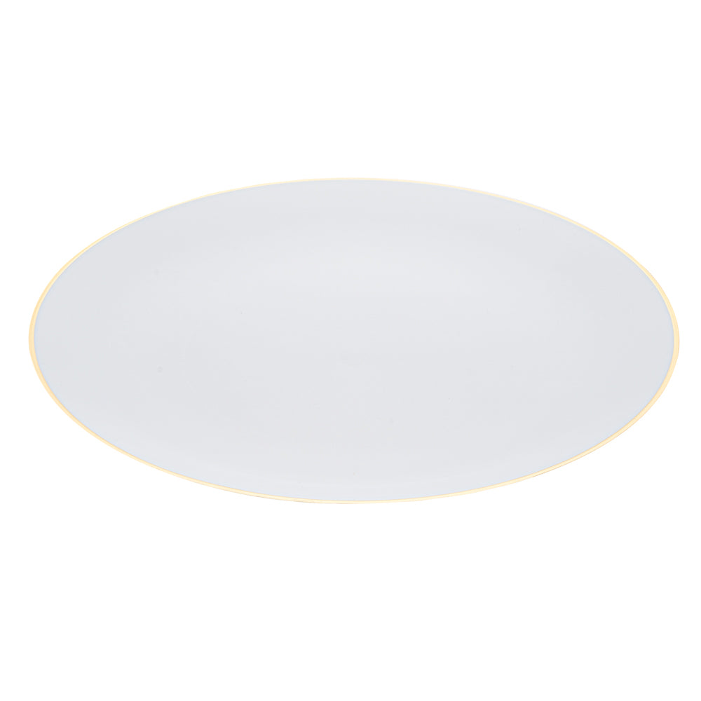 Moderna Round White Plastic Gold-Rimmed Plate - 10" x 10" x 3/4" - 200 ...