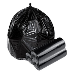 RW Clean 45 gal Black Plastic Trash Can Liner - Light-Duty, 1 mil - 100 count box
