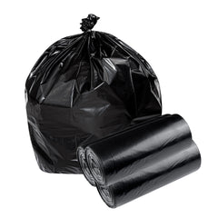 RW Clean 45 gal Black Plastic Trash Can Liner - Heavy-Duty, 1.5 mil - 100 count box