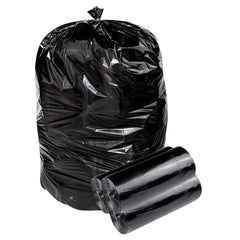 RW Clean 55 gal Black Plastic Trash Can Liner - Light-Duty, 1 mil - 100 count box