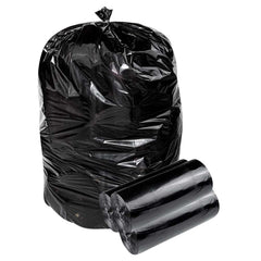 RW Clean 55 gal Black Plastic Trash Can Liner - Light-Duty, 1 mil - 6400 count box