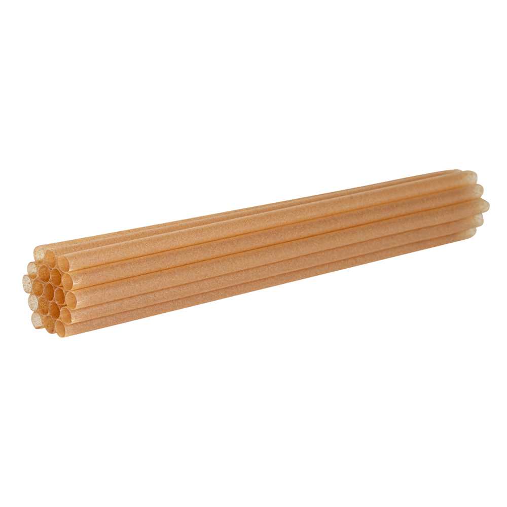 Basic Nature Brown PLA Plastic / Sugarcane Straw - Compostable - 8 1/4" - 4000 count box