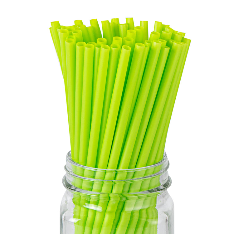 Restaurantware Basic Nature 8.3 inch Disposable Straws 2000 Sustainable Straws - Sturdy Won't Alter Flavors Green PLA PLA/PBAT Straws for Hot and