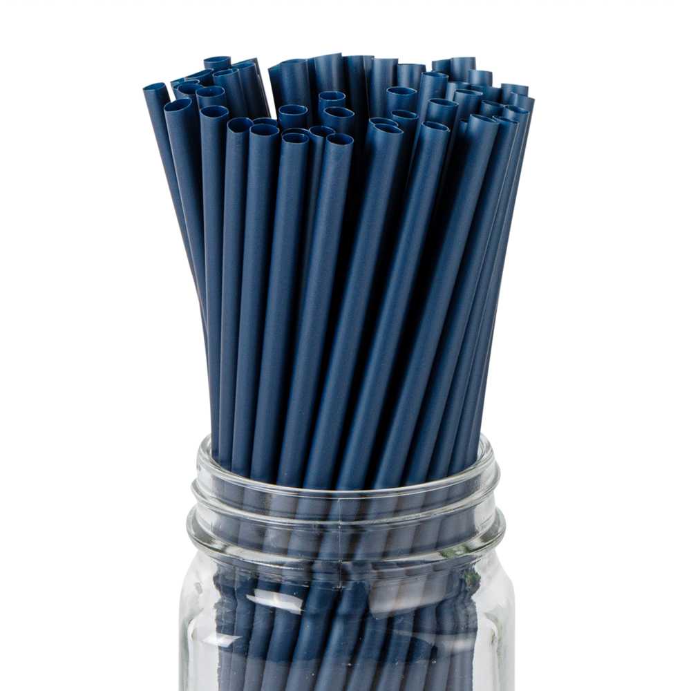 Basic Nature Midnight Blue PLA / PBAT Plastic Straw - Compostable - 8 1/4" - 4000 count box