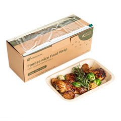 Basic Nature Clear Plastic Foodservice Food Wrap - Compostable, BPA-Free, Microwave-Safe - 12
