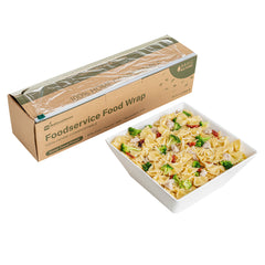 Basic Nature Clear Plastic Foodservice Food Wrap - Home Compostable, BPA-Free, Microwave-Safe - 18