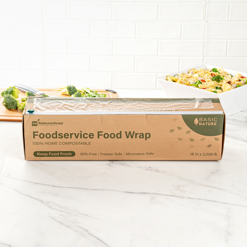 Basic Nature Clear Plastic Foodservice Food Wrap - Home Compostable ...