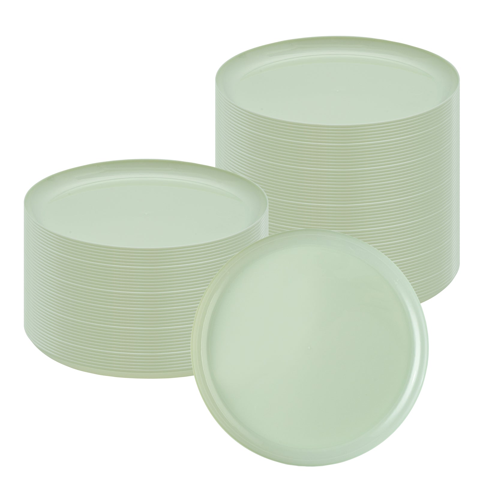 Moderna Round Mint Green Plastic Plate - 8 1/2" x 8 1/2" x 1/2" - 200 ...