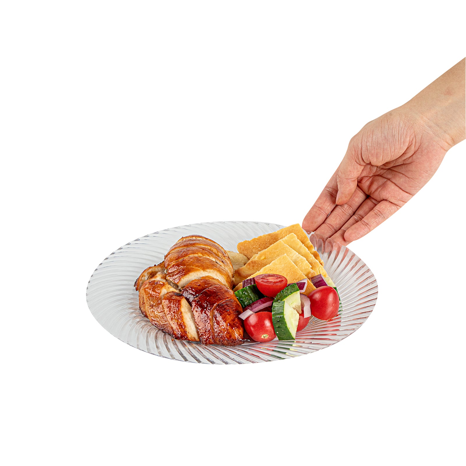 Moderna Round Clear Plastic Wave Plate - 9" x 9" x 1/2" - 200 count box