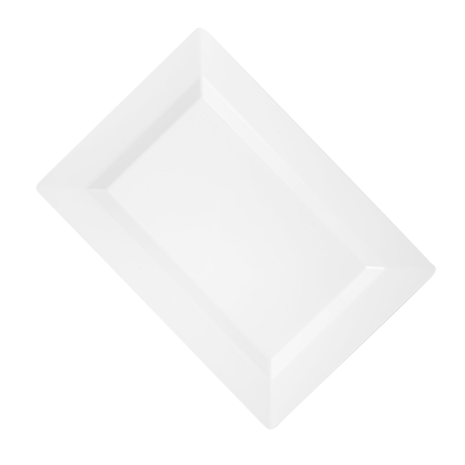 Moderna Rectangle White Plastic Plate - 7 1/2" x 5 1/4" x 1/2" - 100 ...
